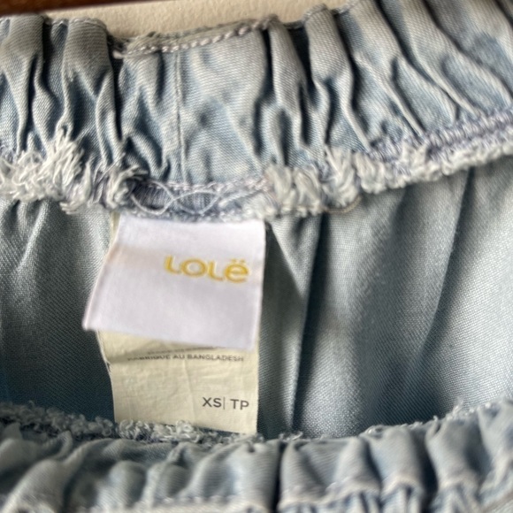 Lolë | Light Blue Denim Jamie Off-Shoulder Blouson Dress NWOT size XS - Picture 7 of 15